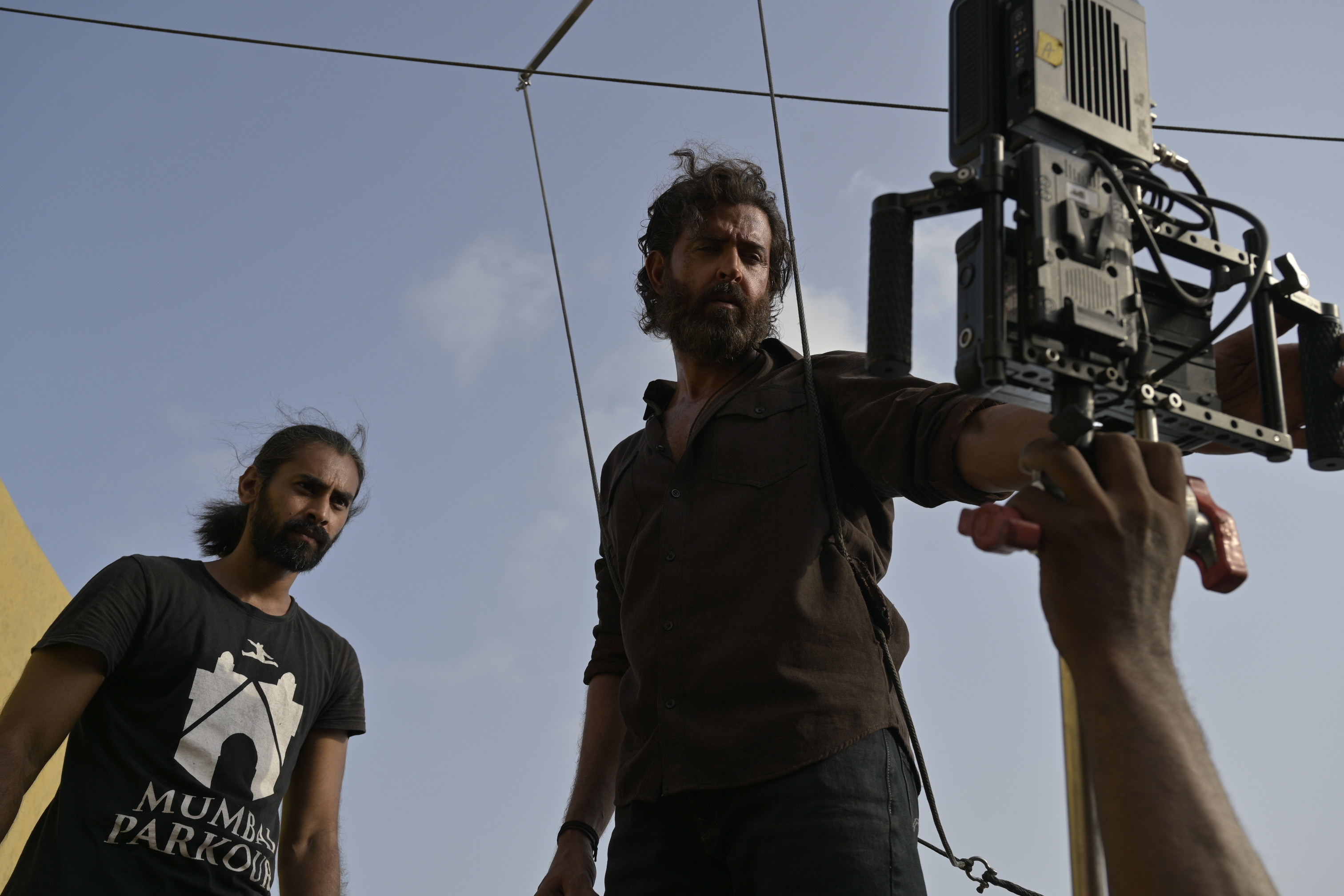 On the rooftop set with Hrithik Roshan