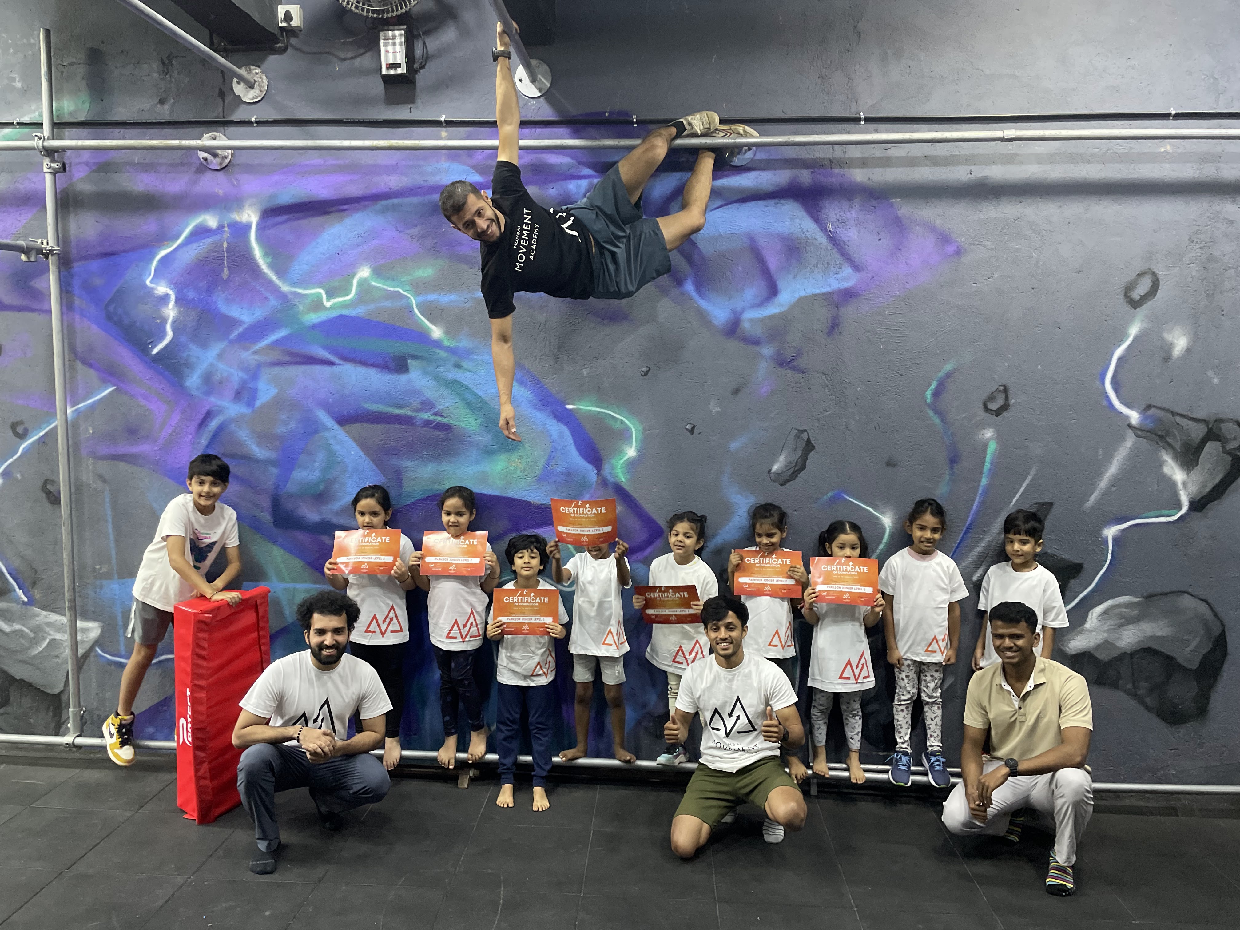 Parkour level certification class at MMA